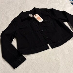 NWT Wax Jean Black Denim Jean Jacket | size 2XL